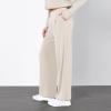 Womens High Waist Sweatpants Casual Straight Wide Leg Palazzo Lounge Pants Lightweight Loose Elastic Long Trousers Beige view 3