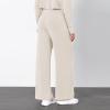 Womens High Waist Sweatpants Casual Straight Wide Leg Palazzo Lounge Pants Lightweight Loose Elastic Long Trousers Beige view 4