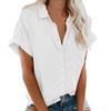 Prime of Day Deals Today 2024 Womens Summer Button Down Shirts Short Sleeve Button Up Shirts Casual V Neck Summer Blouse Tops with Pockets Trendy 2024 Warehouse Amazon Warehouse Deals Clearance view 1