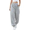 Cinch Bottom Sweatpants for Women Athletic Casual Pants with Pockets Workout Joggers Gym Trousers Wide Leg Baggy Pant view 3