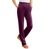 Casual Pants for Women Elastic High Waisted Loose Fit Track Sweatpants Comfy Straight Leg Long Trousers Lounge Pants Wine view 1
