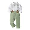 Boarnseorl Baby Boys Gentleman Outfits Pants Sets, Infant Long Sleeve Shirt + Pants + Bow Tie + Suspenders,2-3Y view 2