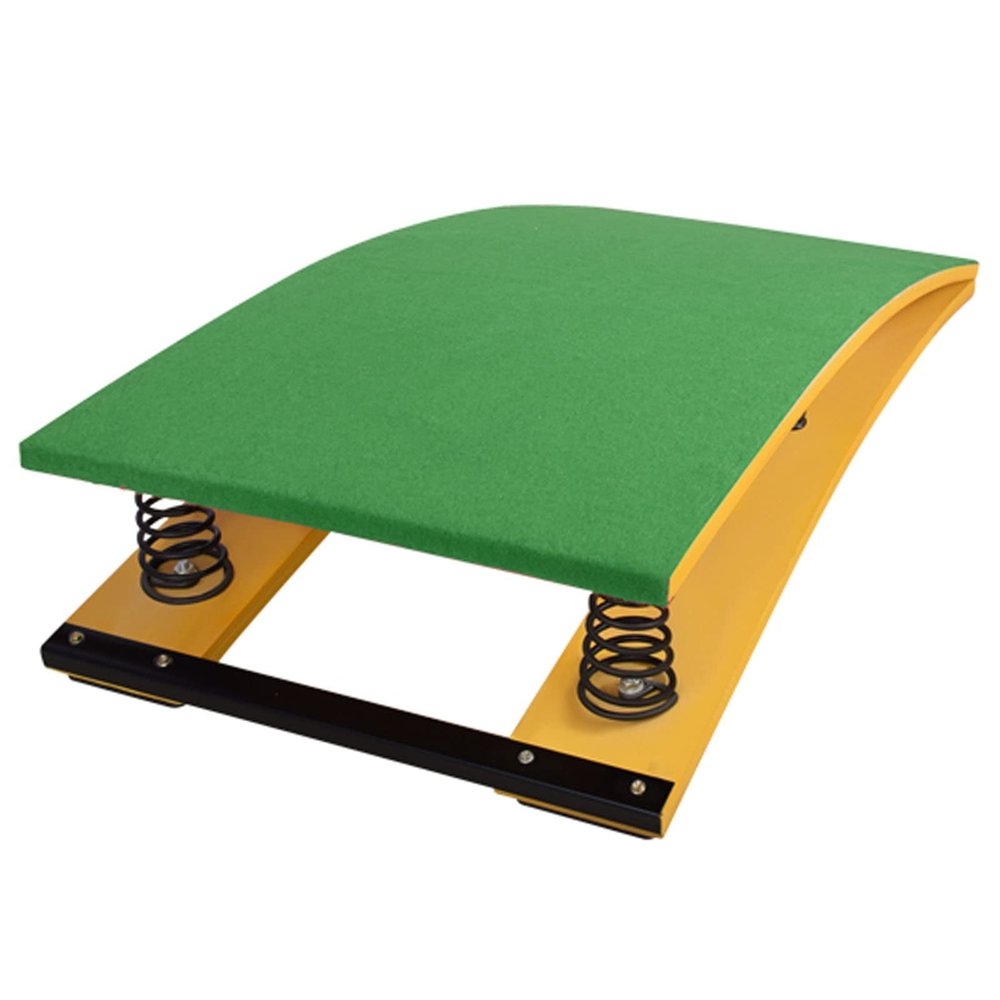 SAeWare Gymnastics Equipment Springboard for Little Kids Toddlers Beginners, Wood Elastic Board - 4 Spring, Load 287Lbs / 130Kg, Home Gym Playroom (Green)