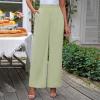 Womens Wide Leg Pants High Waisted Business Casual Summer Flowy Pleated Front Long Palazzo Dress Pants Work Trousers view 2