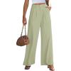 Womens Wide Leg Pants High Waisted Business Casual Summer Flowy Pleated Front Long Palazzo Dress Pants Work Trousers view 3