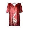 SHAOBGE Summer Tops for Women 2024 Vacation Trendy Button V Neck T-Shirts Casual Short Sleeve Shirts Plus Size Boho Graphic Tees Ladies Fashion Dressy Blouses Comfy Western Clothes view 3