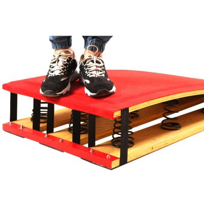 SAeWare Hardwood for Adult, Heavy Duty Curved Springboard with Steel Spring Jump Pad, Anti-Tear Vault Equipment