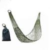 YHPOIETJL Outdoor Products Thickened Mesh Camping Hammock Nylon Rope Single Hammock Nylon Rope Hammock Mesh Hammock, Normal Army Green view 2