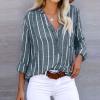Prime of Day 2024 Womens Summer Button Down Shirts Short Sleeve Button Up Shirts Casual V Neck Summer Blouse Tops with Pockets Trendy 2024 Holiday Deals view 2