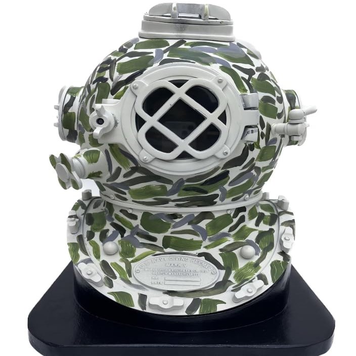 NineFit Basics Scuba Diving Helmet | US Navy Mark V Divers Helmet | Deep Diving Helmet | White Green Antique Marine Diving Helmet Best Gift for him Gift for Aniversary Gift for All Occasion