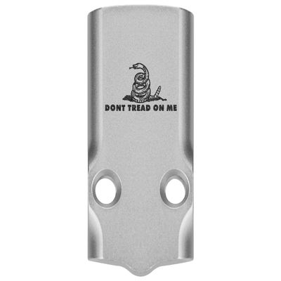 NDZ Performance MOS Optic Cover Plate for Glock 43X & 48 Silver Anodized Aluminum, Don't Tread On Me Made in USA