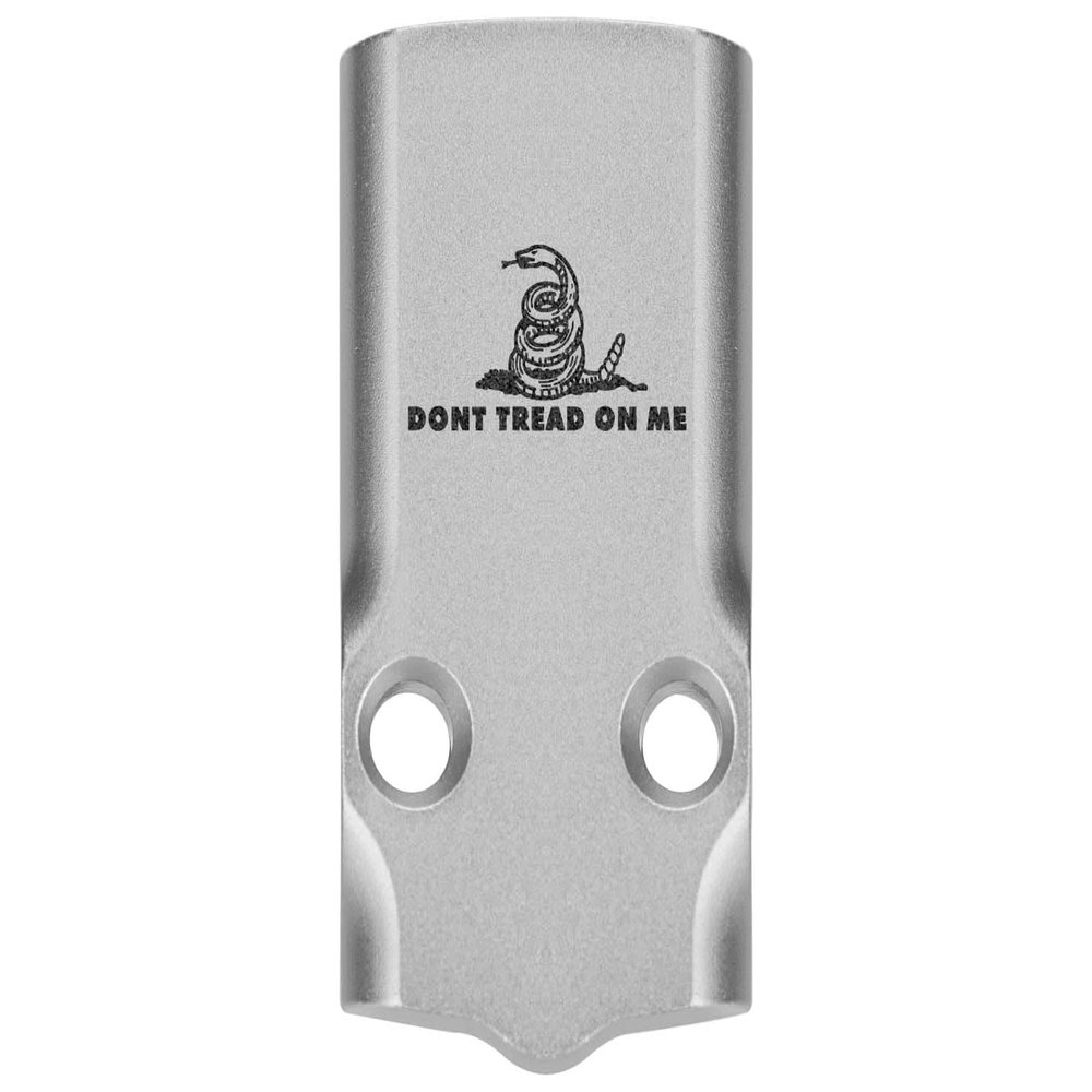 NDZ Performance MOS Optic Cover Plate for Glock 43X & 48  Silver Anodized Aluminum, Don't Tread On Me  Made in USA