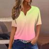 SHAOBGE Summer Tops for Women 2024 Vacation Trendy Button V Neck T-Shirts Casual Short Sleeve Shirts Plus Size Boho Graphic Tees Ladies Fashion Dressy Blouses Comfy Western Clothes view 4