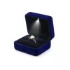 RWKGIEIK Led Ring Box With Light Wedding Pair Ring Jewelry Box Black Stud Box Velvet Cloth Jewelry Box, Red view 3