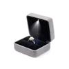 RWKGIEIK Led Ring Box With Light Wedding Pair Ring Jewelry Box Black Stud Box Velvet Cloth Jewelry Box, Red view 4