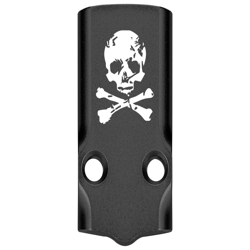 NDZ Performance MOS Optic Cover Plate for Glock 43X & 48 Black Anodized Aluminum, Skull Crossbones Dirty Made in USA