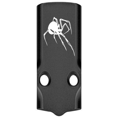 NDZ Performance MOS Optic Cover Plate for Glock 43X & 48  Black Anodized Aluminum, Black Widow Spider  Made in USA