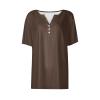 SHAOBGE A Mazon Com, Summer Tops for Women 2024 Trendy Short Sleeve Dressy Casual Blouses Womans Tops Button V Neck Boho T-Shirts Plus Size Graphic Tees Easter Shirts view 2