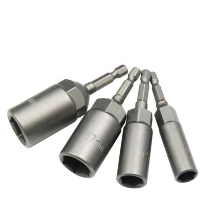 ANIUBI 6mm-19mm 1/4'' Pneumatic Socket Sets Deep Hexagon Electric Drill Sleeve Socket Head for Electric Screwdriver Wrench Hand Tools (Color : 19mm)
