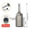 ANIUBI 6mm-19mm 1/4'' Pneumatic Socket Sets Deep Hexagon Electric Drill Sleeve Socket Head for Electric Screwdriver Wrench Hand Tools (Color : 19mm) view 2