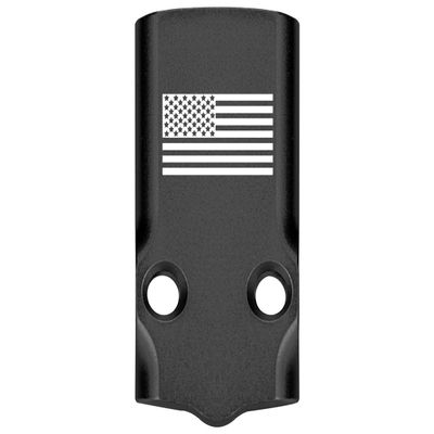 NDZ Performance MOS Optic Cover Plate for Glock 43X & 48  Black Anodized Aluminum, US Flag Inverse Alternate  Made in USA