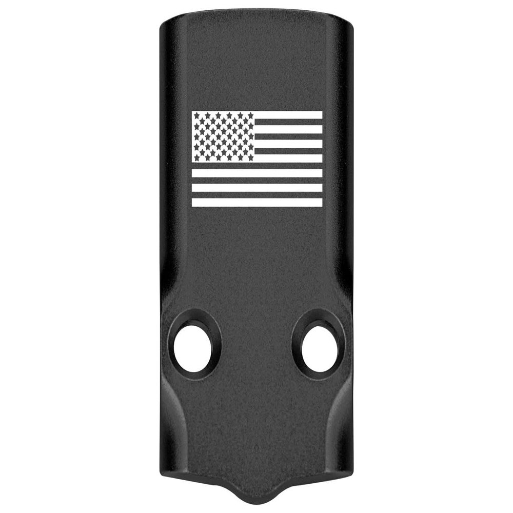 NDZ Performance MOS Optic Cover Plate for Glock 43X & 48  Black Anodized Aluminum, US Flag Inverse Alternate  Made in USA