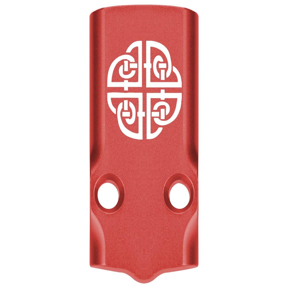 NDZ Performance MOS Optic Cover Plate for Glock 43X & 48  Red Anodized Aluminum, Celtic Shield  Made in USA