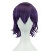 IMISSU 12 Inches Unisex Short Cosplay Hair Party BOB Wig with Bangs Halloween Costume Wigs (Dark Purple) view 2
