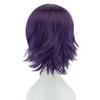 IMISSU 12 Inches Unisex Short Cosplay Hair Party BOB Wig with Bangs Halloween Costume Wigs (Dark Purple) view 3