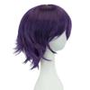 IMISSU 12 Inches Unisex Short Cosplay Hair Party BOB Wig with Bangs Halloween Costume Wigs (Dark Purple) view 4