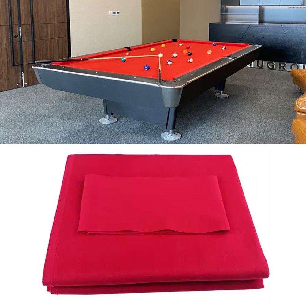 LXHJB Pool Table Felt Billiard Cloth with 6 Cloth Strips Professional Pool Table Cloth for 9ft Pool Table Pre Cut ClothBeginner (Color : Red)