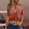 SHAOBGE A Mazon Com, Summer Tops for Women 2024 Trendy Short Sleeve Dressy Casual Blouses Womans Tops Button V Neck Boho T-Shirts Plus Size Graphic Tees Easter Shirts view 4