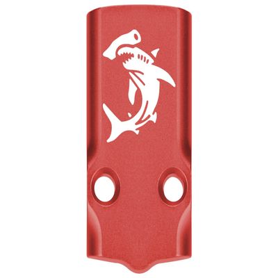NDZ Performance MOS Optic Cover Plate for Glock 43X & 48 Red Anodized Aluminum, Hammerhead Shark Made in USA