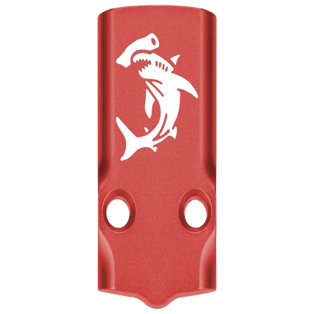 NDZ Performance MOS Optic Cover Plate for Glock 43X & 48 Red Anodized Aluminum, Hammerhead Shark Made in USA