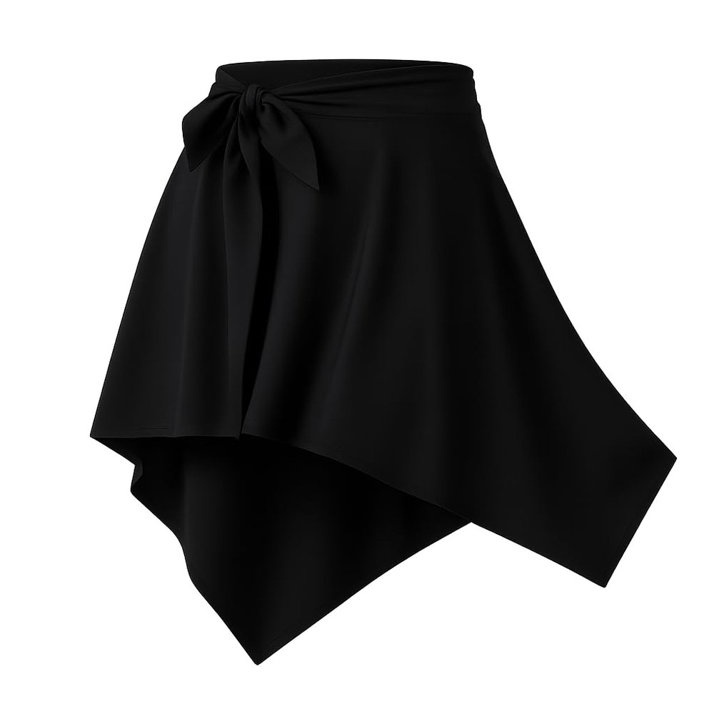 POENVFPO Yoga Outfit Skirt, Polyester Fiber One Piece Sports Tie Up Skirt Cover for Fitness Tennis Dance Gym (Black)