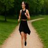 POENVFPO Yoga Outfit Skirt, Polyester Fiber One Piece Sports Tie Up Skirt Cover for Fitness Tennis Dance Gym (Black) view 4