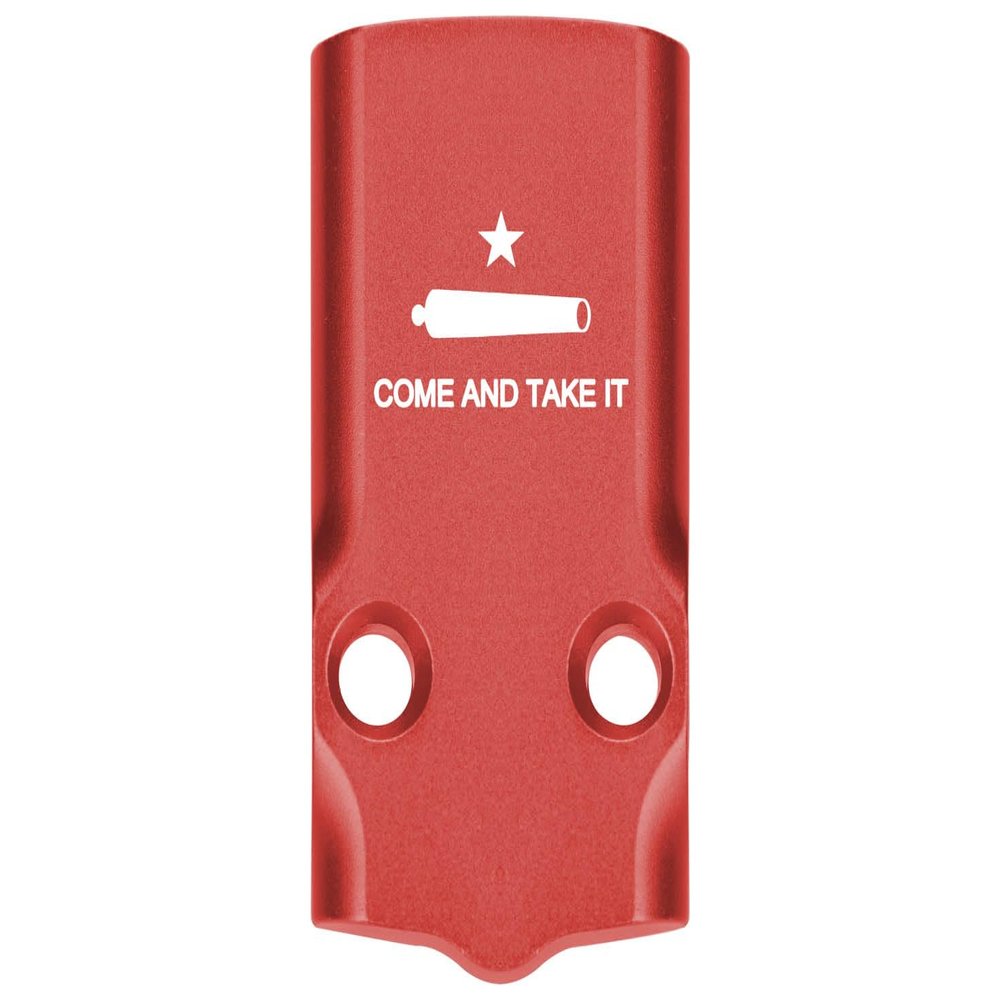 NDZ Performance MOS Optic Cover Plate for Glock 43X & 48  Red Anodized Aluminum, Come and Take It Cannon  Made in USA