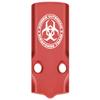 NDZ Performance MOS Optic Cover Plate for Glock 43X & 48  Red Anodized Aluminum, Zombie Response Team Angular Biohazard  Made in USA view 1