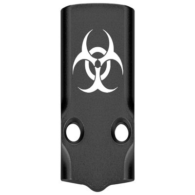 NDZ Performance MOS Optic Cover Plate for Glock 43X & 48  Black Anodized Aluminum, Biohazard  Made in USA