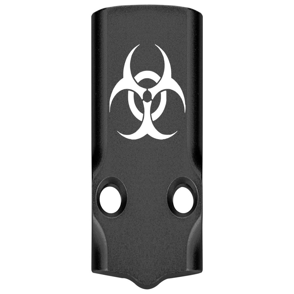 NDZ Performance MOS Optic Cover Plate for Glock 43X & 48  Black Anodized Aluminum, Biohazard  Made in USA