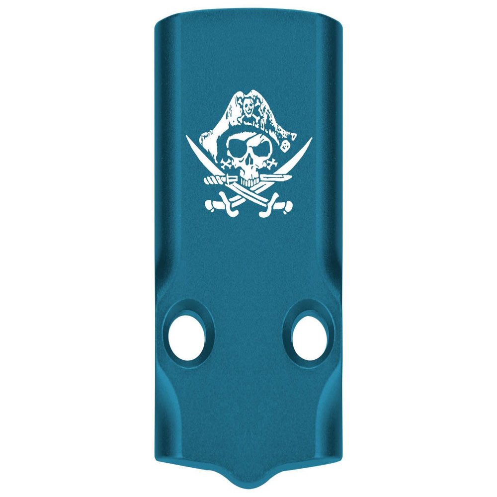 NDZ Performance MOS Optic Cover Plate for Glock 43X & 48  Blue Anodized Aluminum, Calico Jack Jolly Roger  Made in USA