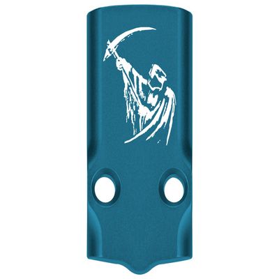 NDZ Performance MOS Optic Cover Plate for Glock 43X & 48  Blue Anodized Aluminum, Grim Reaper 5  Made in USA