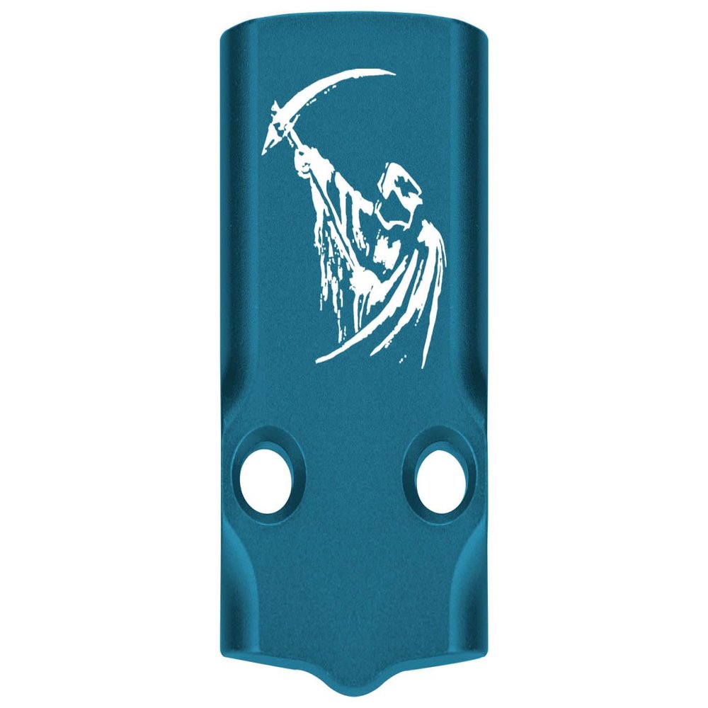 NDZ Performance MOS Optic Cover Plate for Glock 43X & 48  Blue Anodized Aluminum, Grim Reaper 5  Made in USA