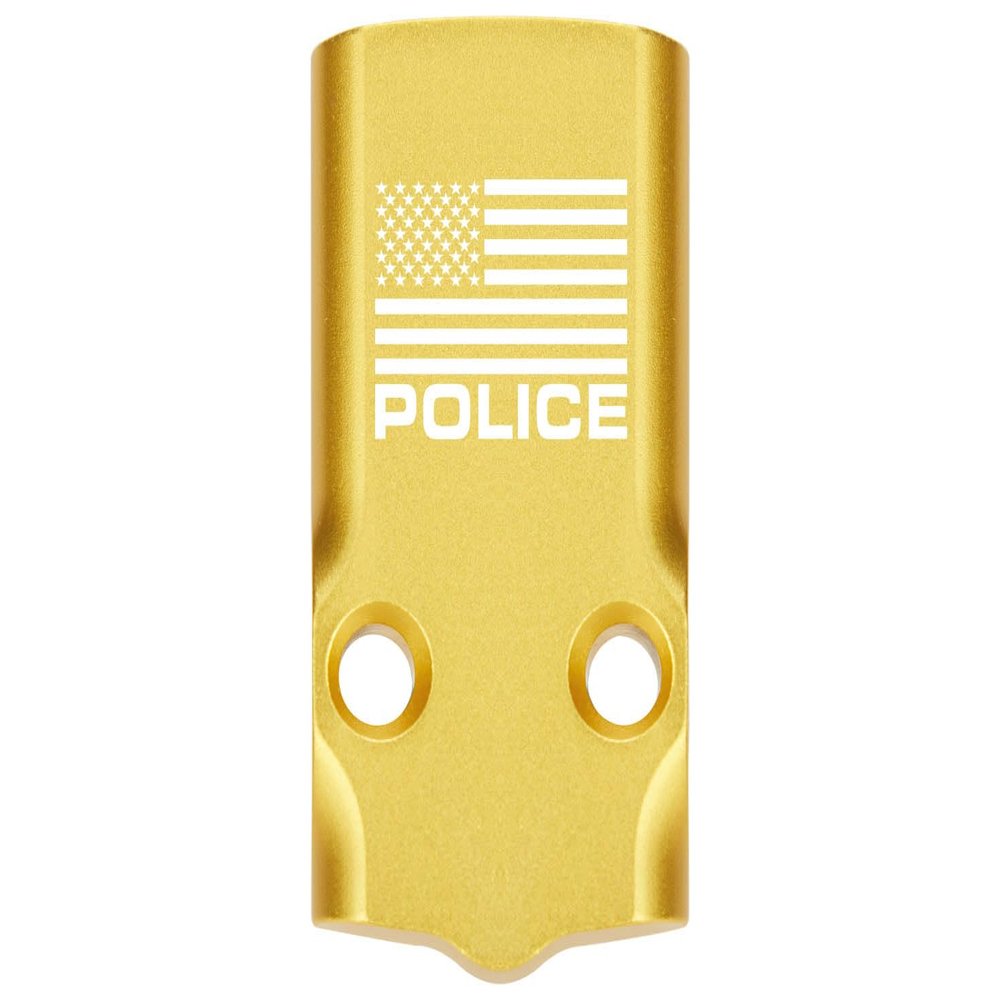 NDZ Performance MOS Optic Cover Plate for Glock 43X & 48  Gold Anodized Aluminum, US Flag Police  Made in USA