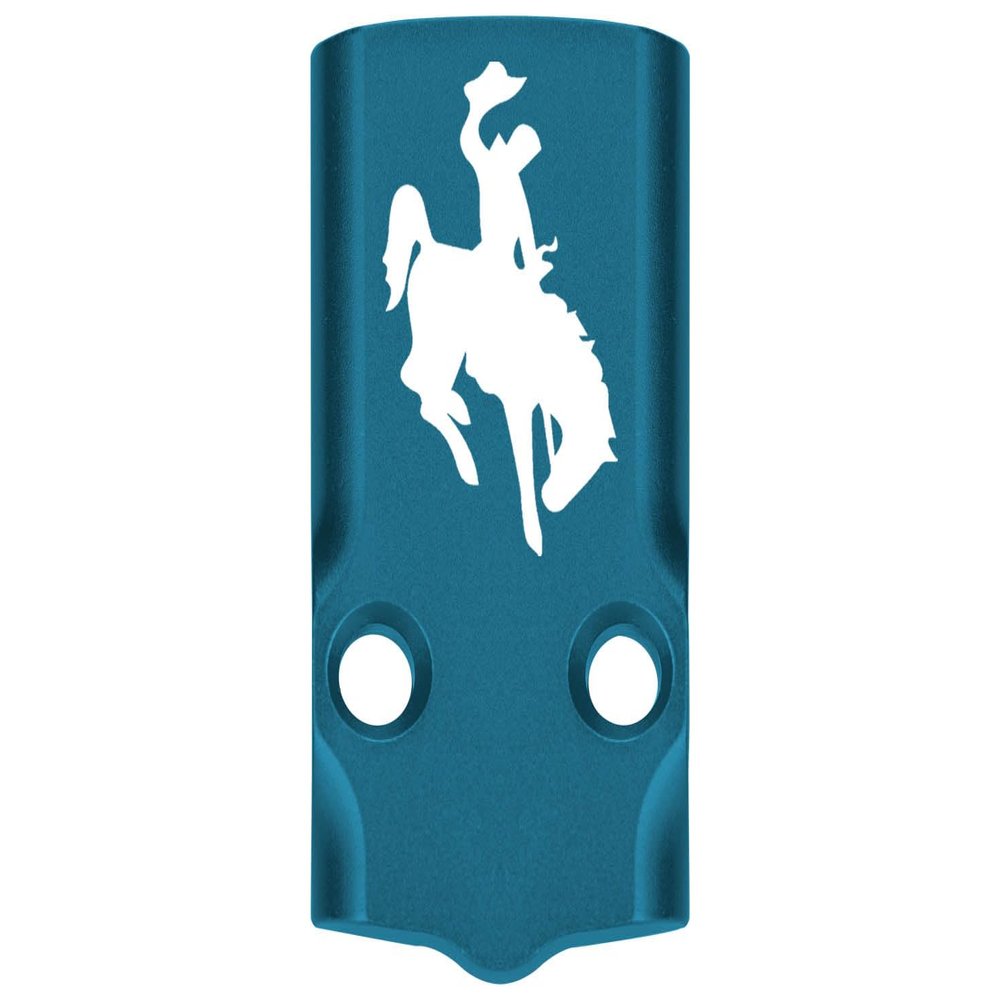 NDZ Performance MOS Optic Cover Plate for Glock 43X & 48  Blue Anodized Aluminum, Bucking Bronco 1  Made in USA
