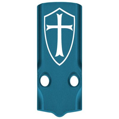 NDZ Performance MOS Optic Cover Plate for Glock 43X & 48 Blue Anodized Aluminum, Knights Templar Shield Made in USA