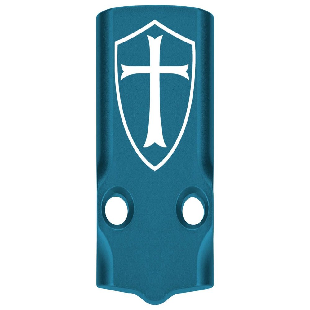 NDZ Performance MOS Optic Cover Plate for Glock 43X & 48 Blue Anodized Aluminum, Knights Templar Shield Made in USA