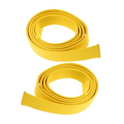SUPVOX 2pcs Karate Belt Comfortable Lightweight Taekwondo Waist Wrap for Martial Arts Training Yellow Durable Easy to Clean for Jujitsu and More