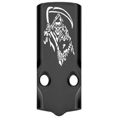 NDZ Performance MOS Optic Cover Plate for Glock 43X & 48 Black Anodized Aluminum, Grim Reaper 2 Made in USA