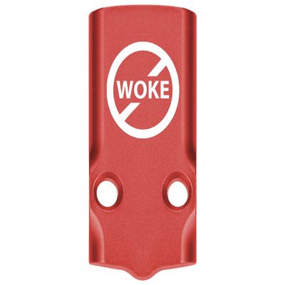 NDZ Performance MOS Optic Cover Plate for Glock 43X & 48  Red Anodized Aluminum, Cancel Woke  Made in USA